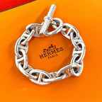 Hermes Vintage Chaine D'ancre TGM 12 Links Bracelet 925 Sterling Silver
