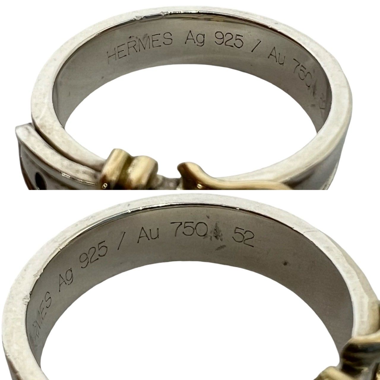 Hermes Ceinture Ring 925 Sterling Silver Gold — view 3