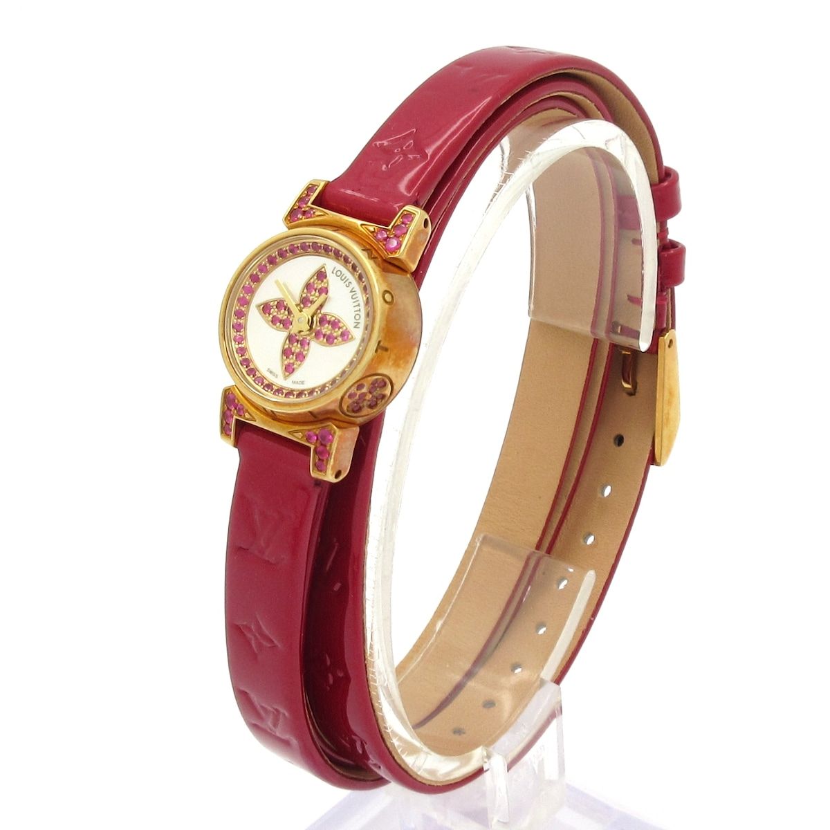 Louis Vuitton Watch Tambour Ruby 18k Yellow Gold White Shell — view 2