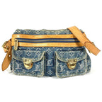 Louis Vuitton Shoulder Bag PM Monogram Denim Blue