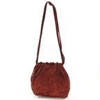 Chanel Shoulder Bag Logo Drawstring Suede