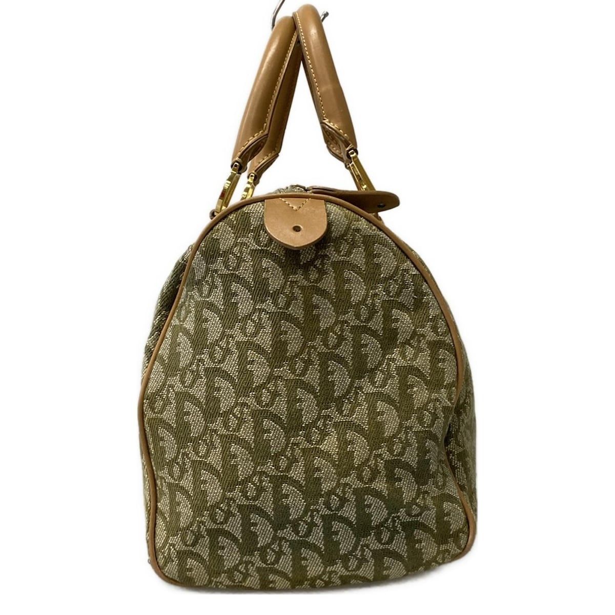 Dior Handbag Trotter Light Green Ivory Beige Mini Boston Leather — view 2