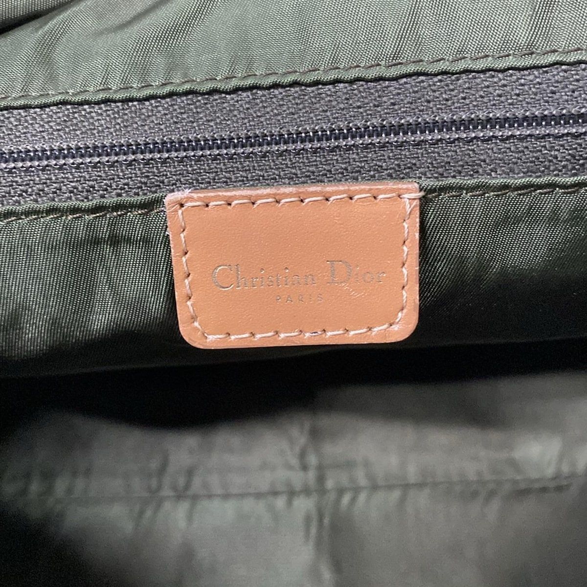 Dior Handbag Trotter Light Green Ivory Beige Mini Boston Leather — view 8