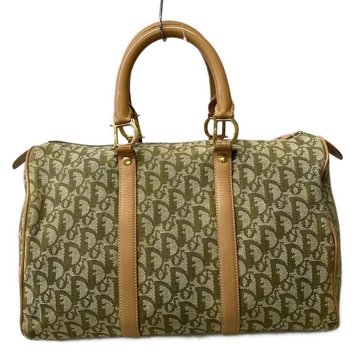 Dior Handbag Trotter Light Green Ivory Beige Mini Boston Leather — view 3