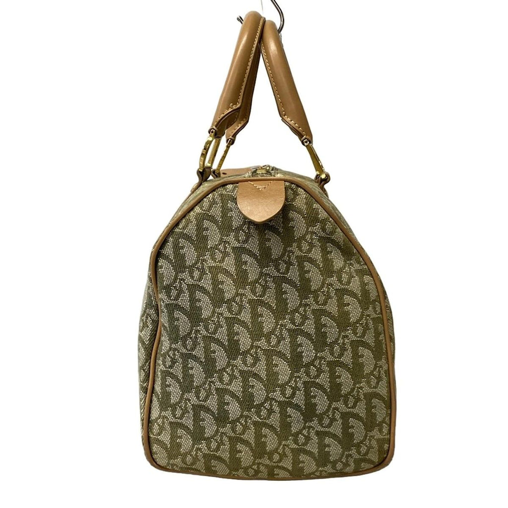 Dior Handbag Trotter Light Green Ivory Beige Mini Boston Leather — view 4