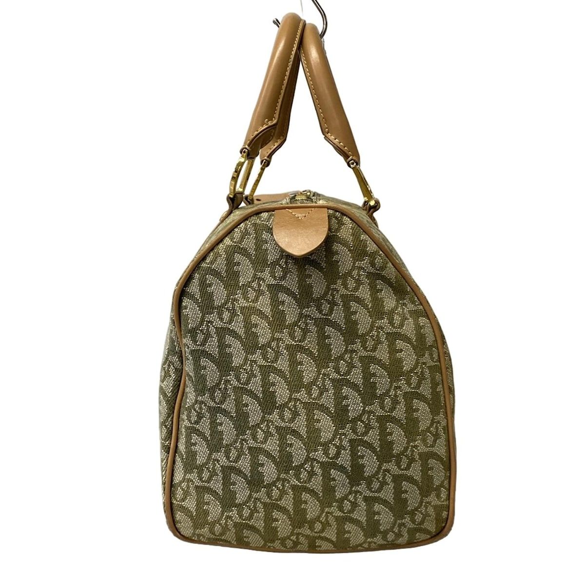 Dior Handbag Trotter Light Green Ivory Beige Mini Boston Leather — view 4