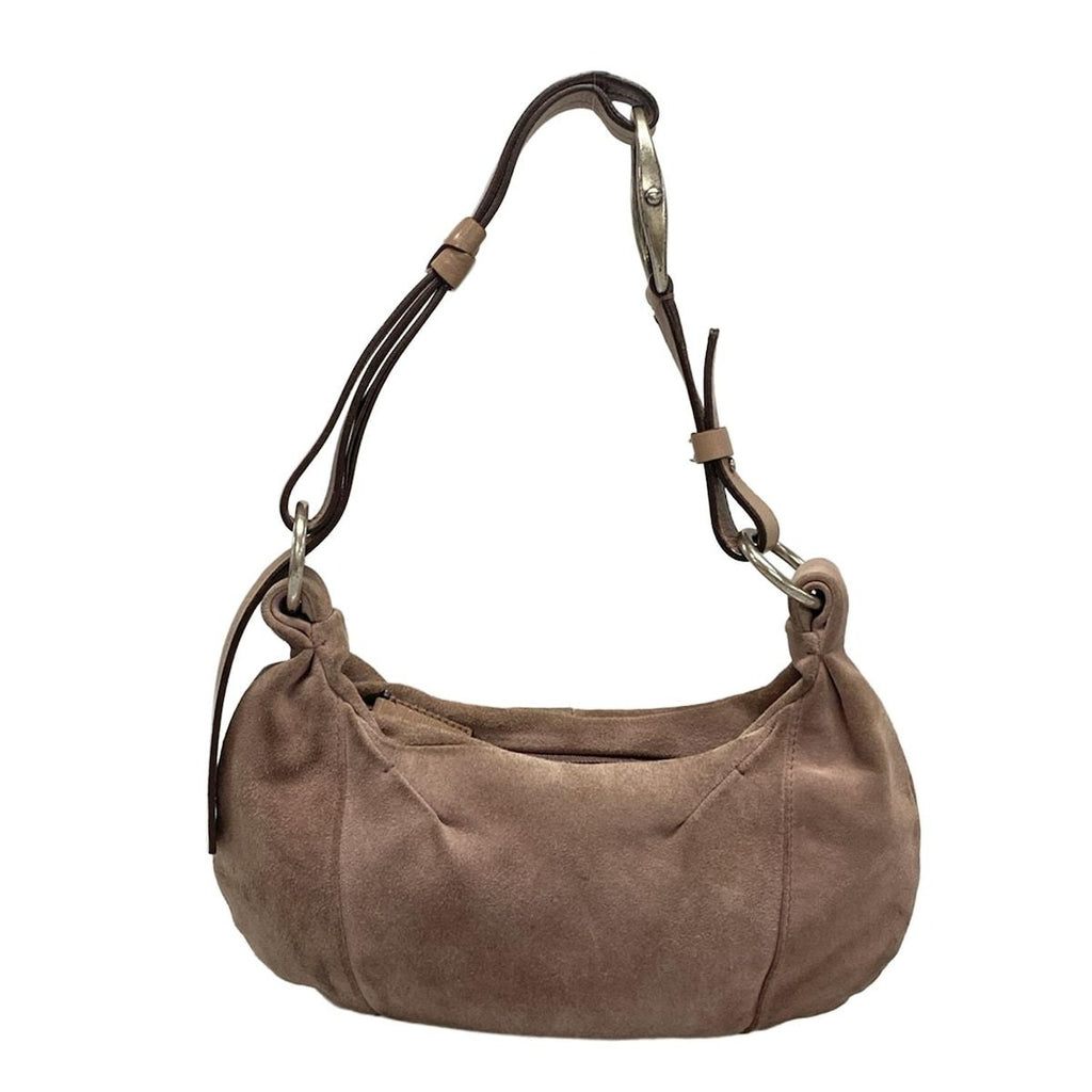Saint Laurent Rive Gauche Handbag Pink Beige Silver Leather