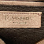 Saint Laurent Rive Gauche Handbag Pink Beige Silver Leather — view 8