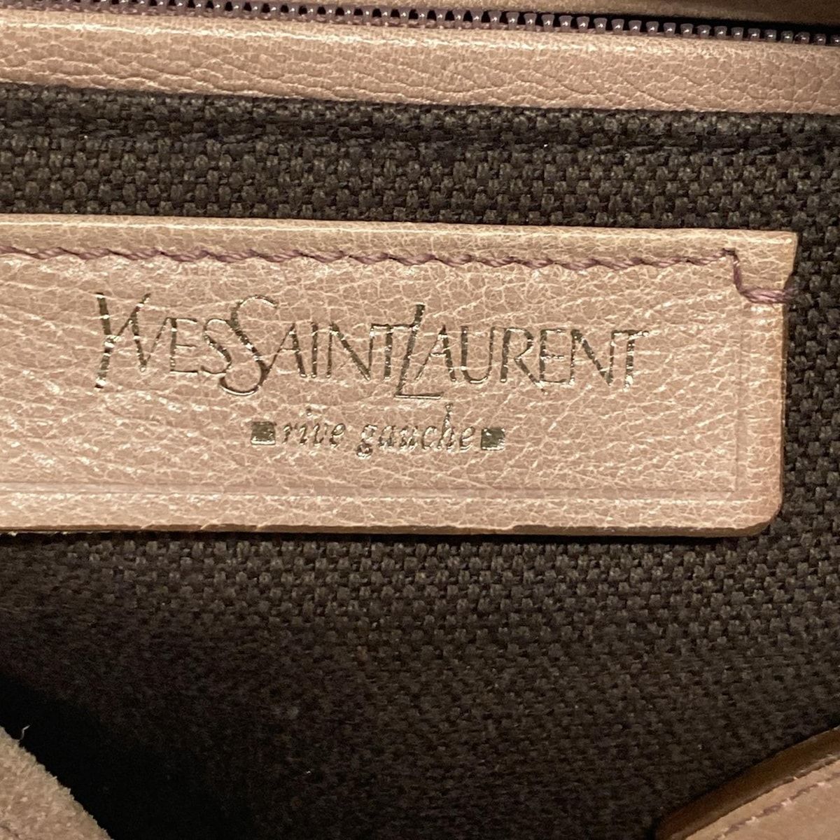 Saint Laurent Rive Gauche Handbag Pink Beige Silver Leather — view 8