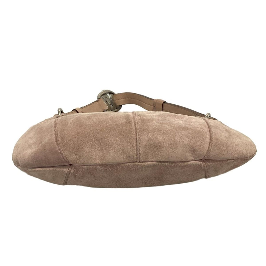 Saint Laurent Rive Gauche Handbag Pink Beige Silver Leather — view 5