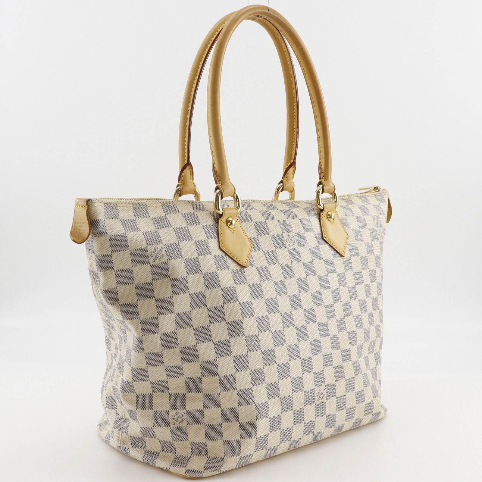 Louis Vuitton Saleya MM Damier Azur Canvas White Tote — view 3