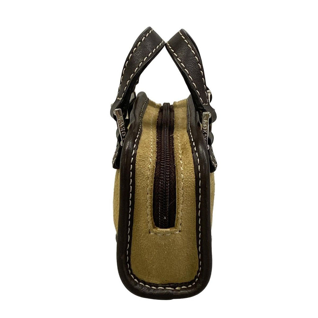 Loewe Amazona Nano Beige Dark Brown Mini Bag with Key Ring Leather — view 4
