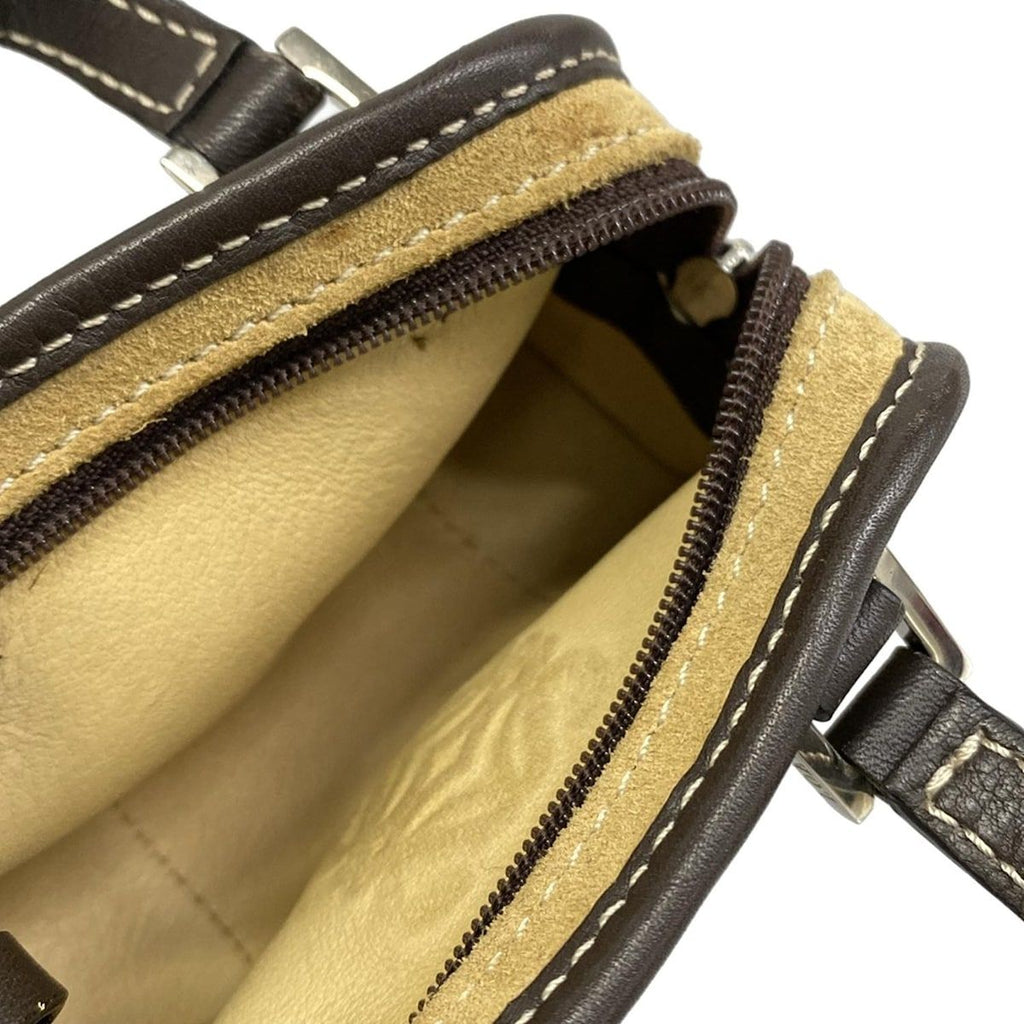 Loewe Amazona Nano Beige Dark Brown Mini Bag with Key Ring Leather — view 7
