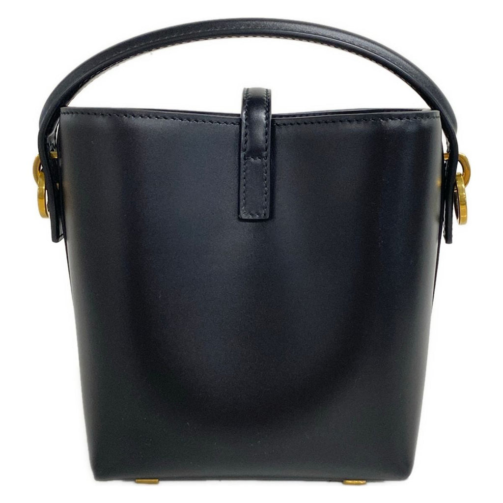 Saint Laurent Paris le 37 Mini Bucket Bag Black Gold Leather — view 3