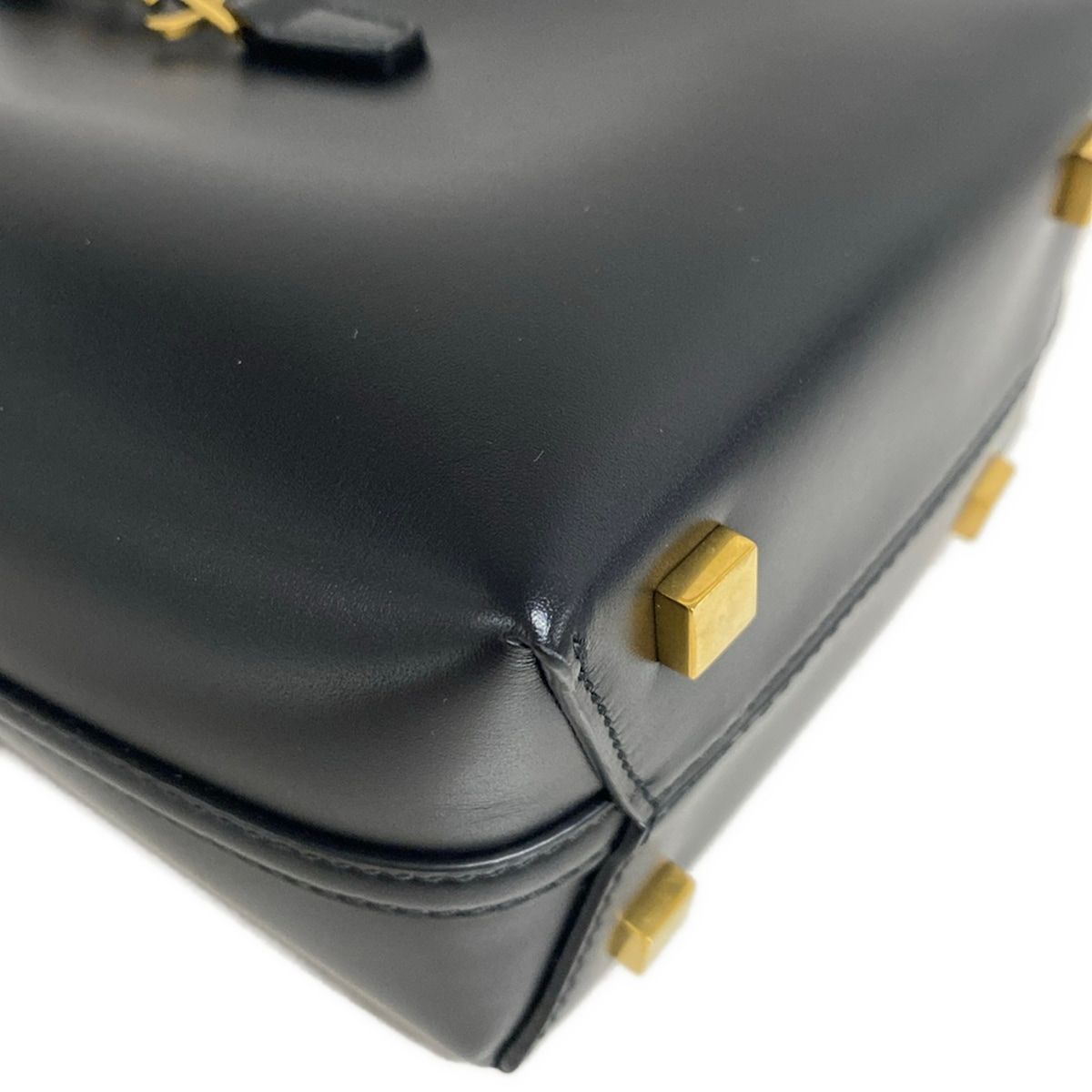 Saint Laurent Paris le 37 Mini Bucket Bag Black Gold Leather — view 6