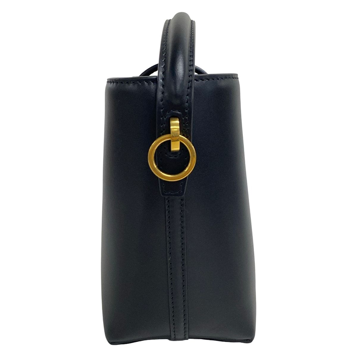 Saint Laurent Paris le 37 Mini Bucket Bag Black Gold Leather — view 4