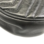 Gucci Shoulder Bag GG Marmont Round Mini Black Chain Leather — view 6