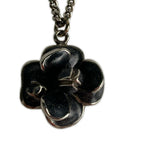 Chanel Necklace CC Logo Camellia Pre Collection Lame 09 P Black