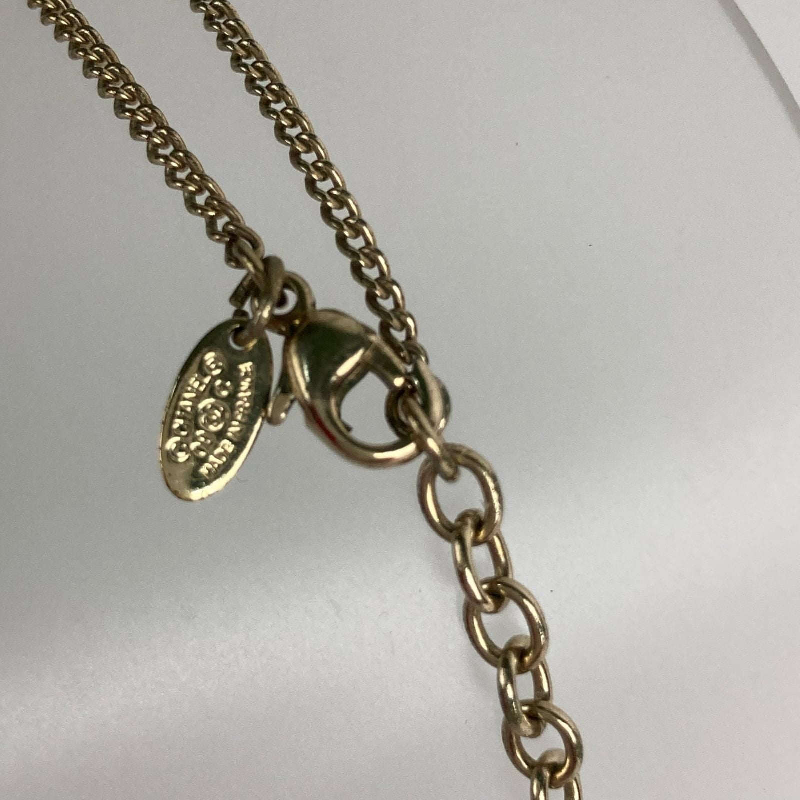 Chanel Camellia CC Logo Flower Motif Necklace Rhinestone Black White — view 7