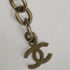 Chanel Camellia CC Logo Flower Motif Necklace Rhinestone Black White — view 6