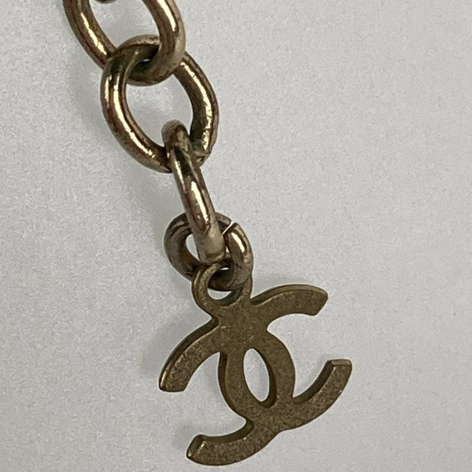 Chanel Camellia CC Logo Flower Motif Necklace Rhinestone Black White — view 6
