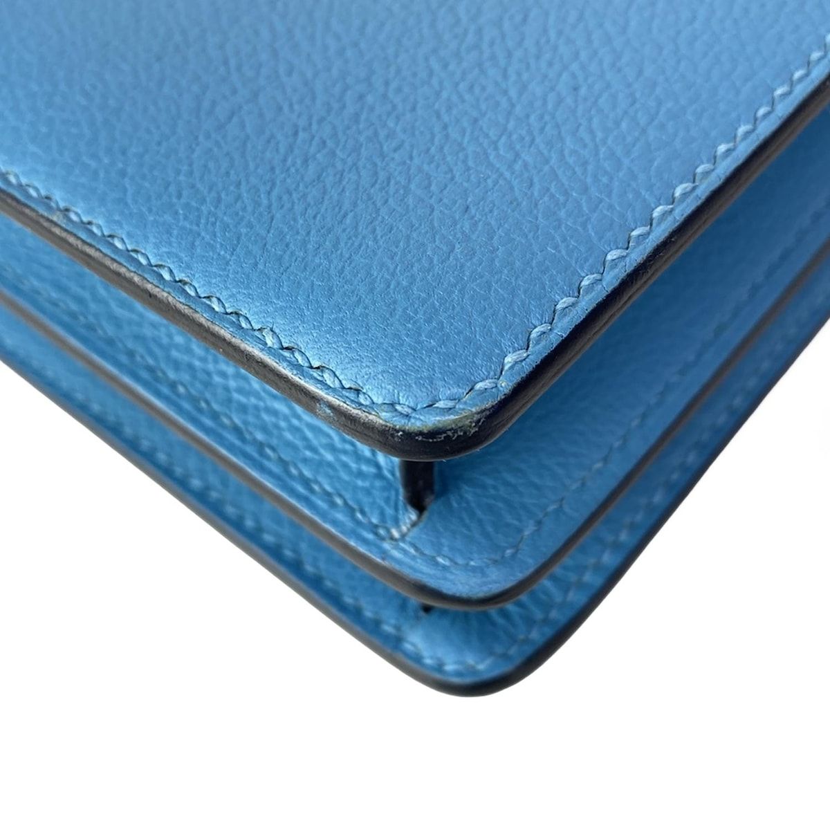 Hermes Shoulder Bag Sac Roulis Mini Blue Nord Gold — view 9