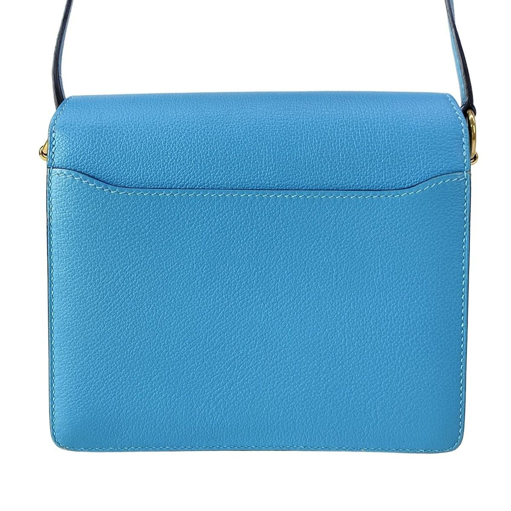 Hermes Shoulder Bag Sac Roulis Mini Blue Nord Gold — view 3