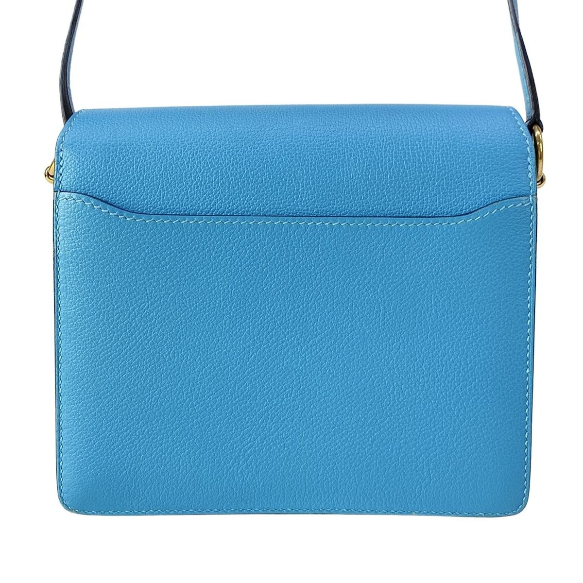 Hermes Shoulder Bag Sac Roulis Mini Blue Nord Gold — view 3