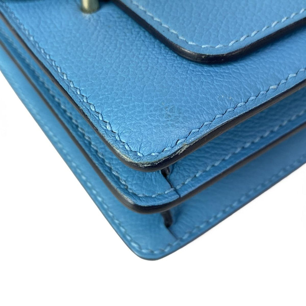 Hermes Shoulder Bag Sac Roulis Mini Blue Nord Gold — view 6