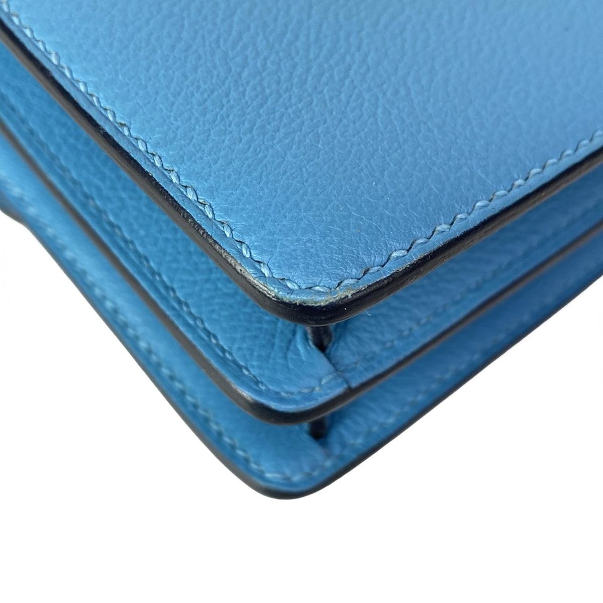 Hermes Shoulder Bag Sac Roulis Mini Blue Nord Gold — view 8