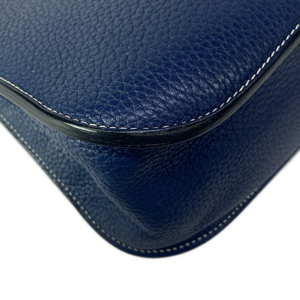 Hermes Handbag Halzan 31 Blue Saffiano Silver — view 9