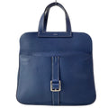 Hermes Handbag Halzan 31 Blue Saffiano Silver