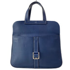 Hermes Handbag Halzan 31 Blue Saffiano Silver