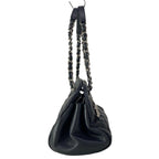 Chanel Shoulder Bag Quilted Black Chain Silver — view 2