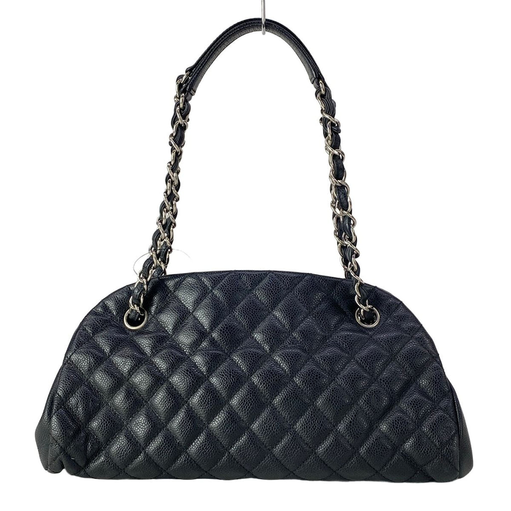 Chanel Shoulder Bag Quilted Black Chain Silver — view 3