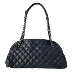 Chanel Shoulder Bag Quilted Black Chain Silver — view 3