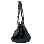Chanel Shoulder Bag Quilted Black Chain Silver — view 4