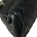 Chanel Shoulder Bag Quilted Black Chain Silver — view 7
