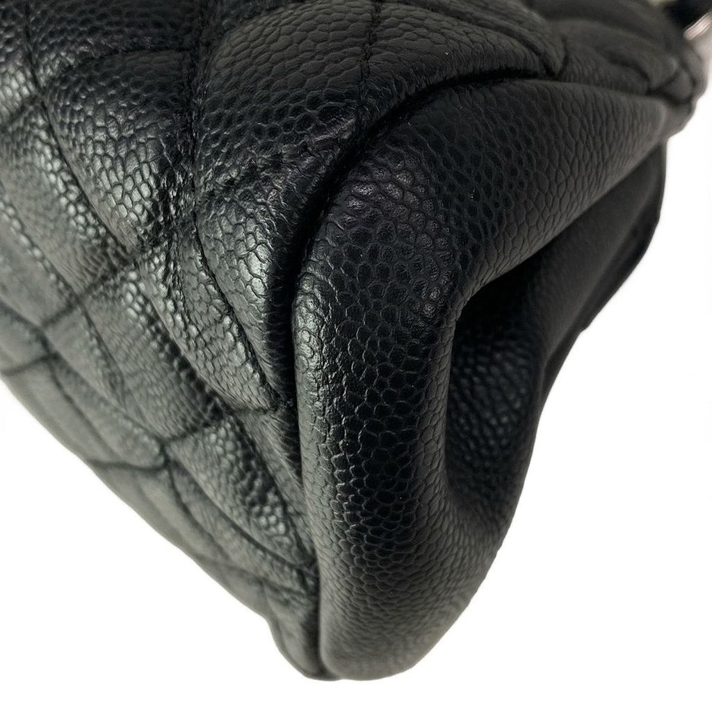 Chanel Shoulder Bag Quilted Black Chain Silver — view 8