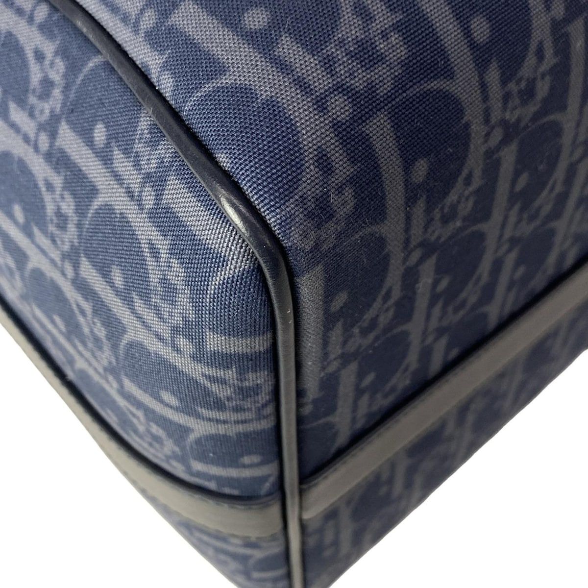Dior Boston Bag Lango 50 Navy Dark Multi Tears Peace Sign Leather — view 6