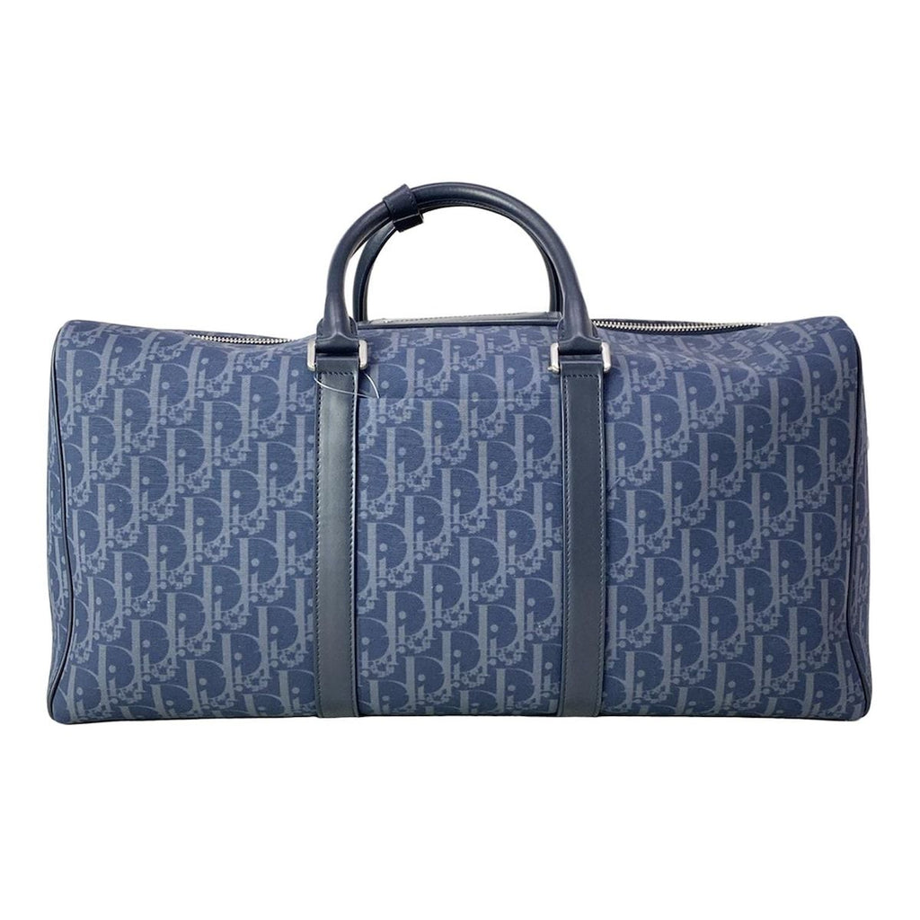 Dior Boston Bag Lango 50 Navy Dark Multi Tears Peace Sign Leather — view 3