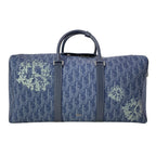 Dior Boston Bag Lango 50 Navy Dark Multi Tears Peace Sign Leather