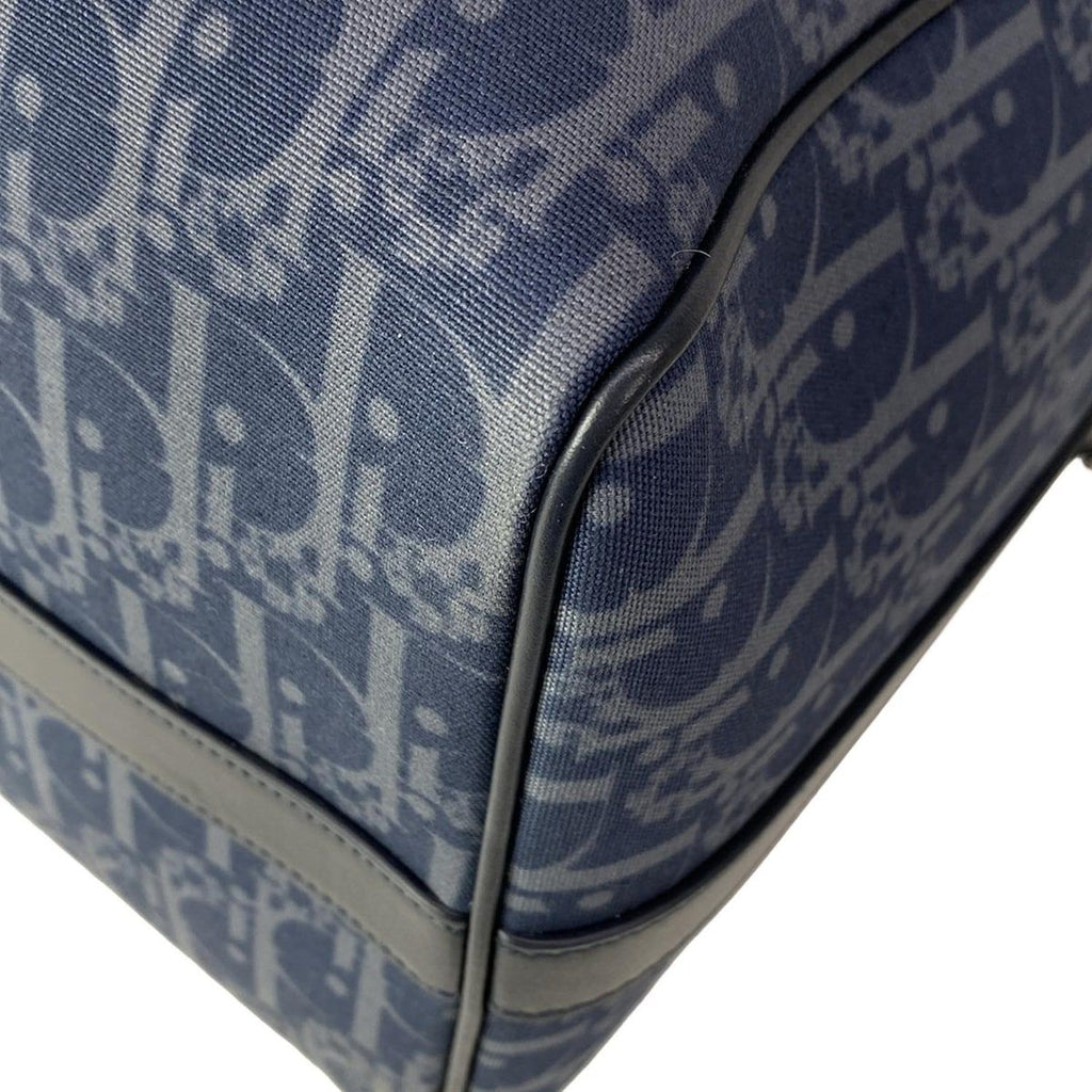 Dior Boston Bag Lango 50 Navy Dark Multi Tears Peace Sign Leather — view 7