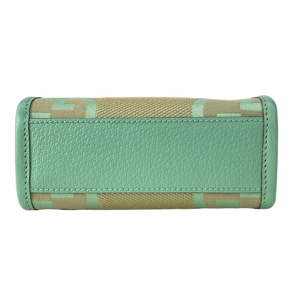Gucci Tote Jumbo GG Beige Green Mini Bag Leather — view 5