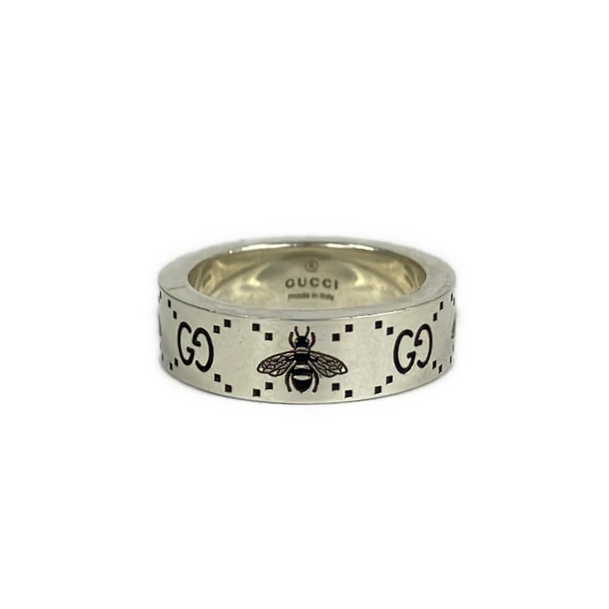 Gucci Ring GG Signature & Bee Silver