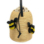 Loewe Shoulder Bag Beige Basket Natural Bee Drawstring Leather — view 4