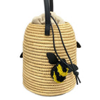 Loewe Shoulder Bag Beige Basket Natural Bee Drawstring Leather — view 2