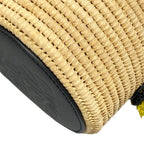 Loewe Shoulder Bag Beige Basket Natural Bee Drawstring Leather — view 6