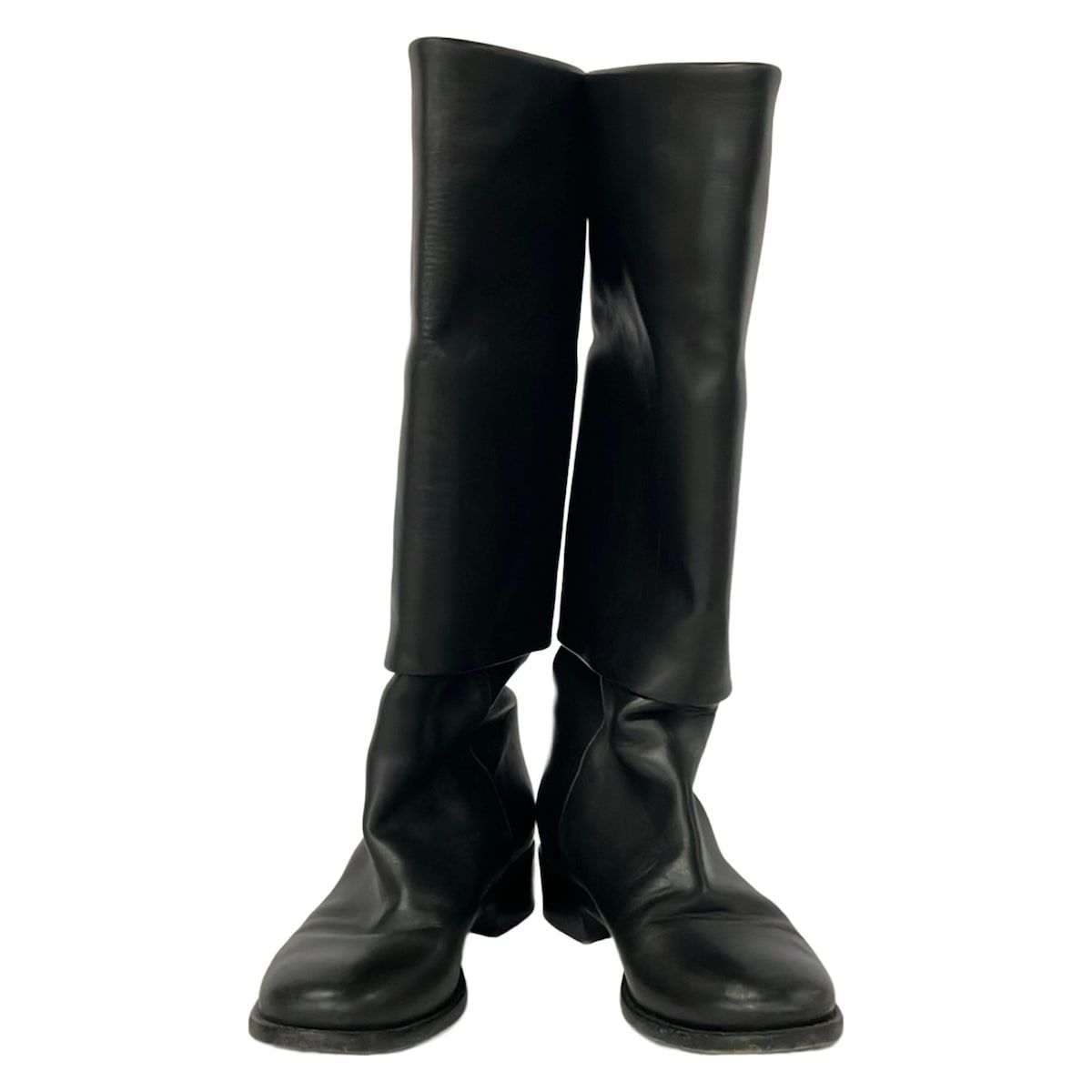 Chanel Long Boots 37.5 Black Silver Leather — view 2