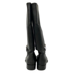 Chanel Long Boots 37.5 Black Silver Leather — view 3